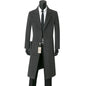 Men's Medium Length Woolen Coat, Business Casual  Warm Windbreaker, Suit Collar, Autumn, Winter