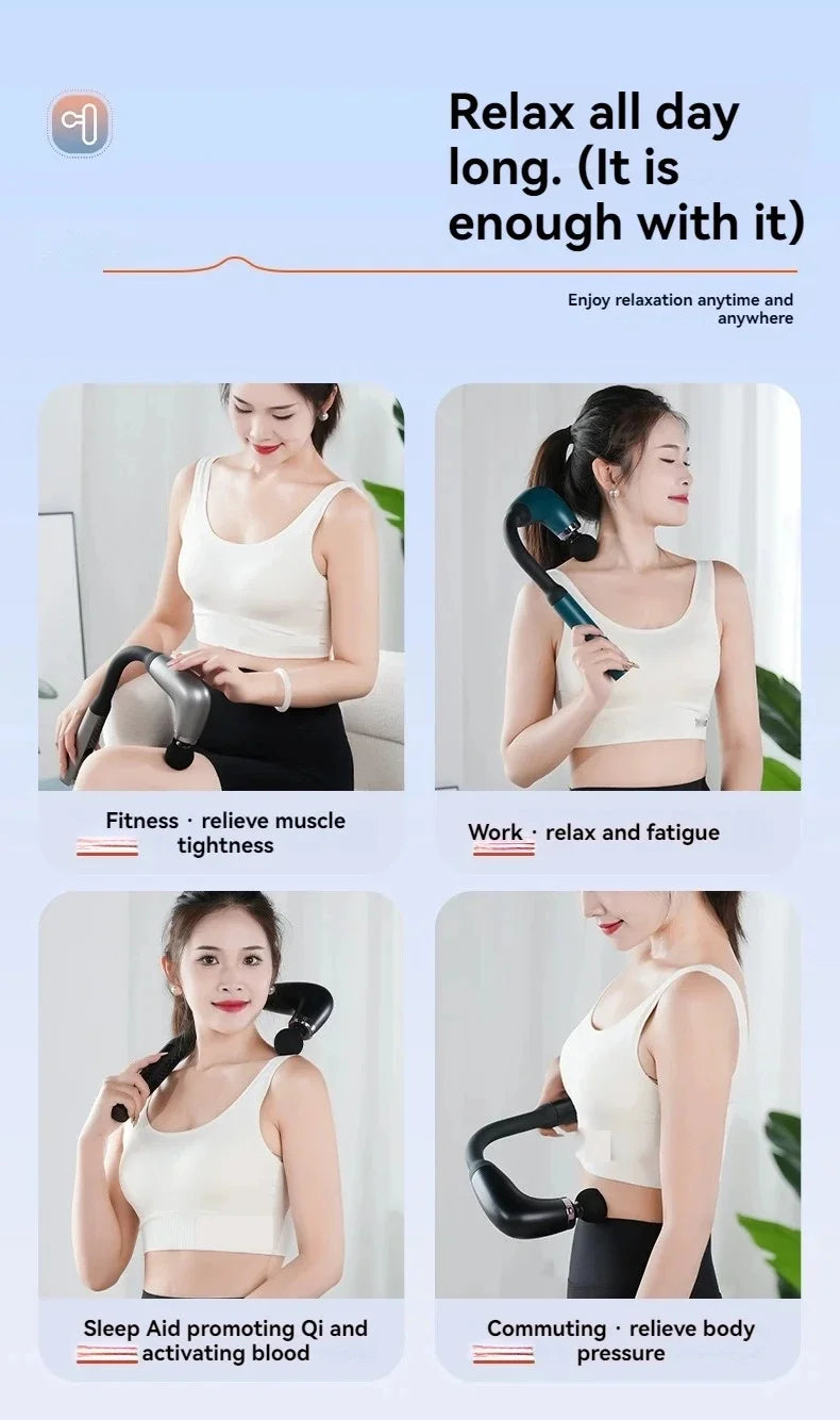 Smart Massage Gun Electric Massager Massage Hammer Rechargeable Home Handheld Hammer Back Artifact Body Massager