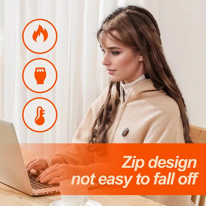 Heated Shawl Wrap for Cold Winter USB Heated Blanket Soft 3 Heat Level Warm Scarf