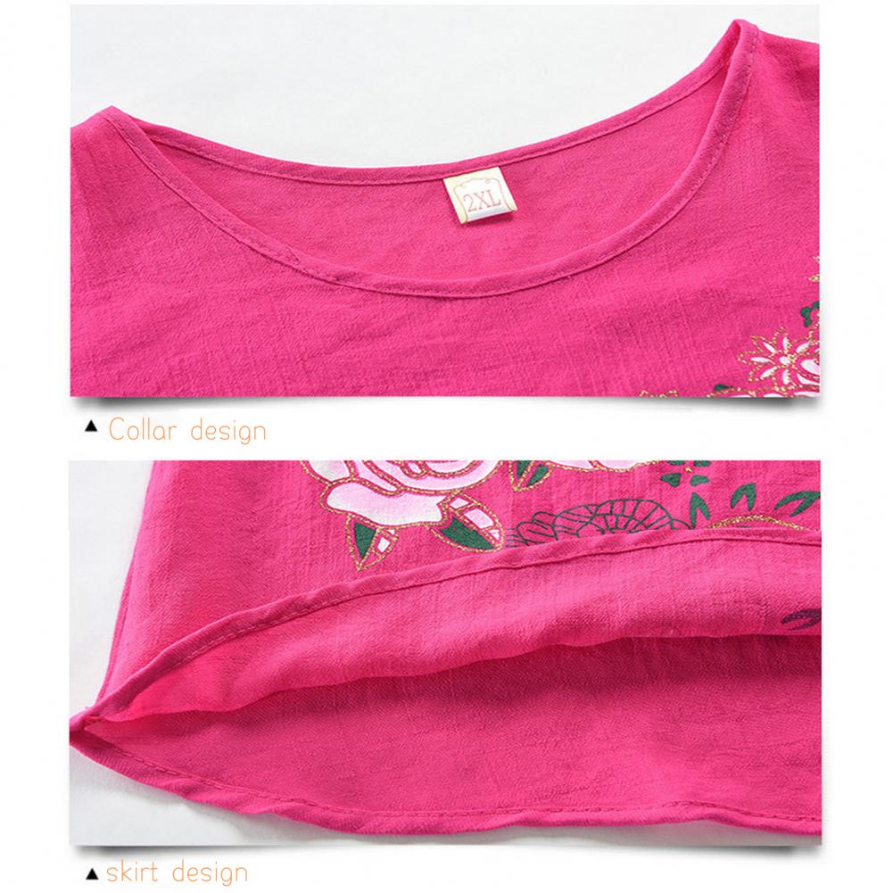 New Arrival Female Pajamas Set Sleepwear Women Cotton Print Flower Pyjamas Summer Loose Nightwear Home Large XL-4XL