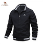 Camel - Men's premium embroidered zippered jacket, casual outdoor sports jacket, fashionable top, spring and autumn, high-quality