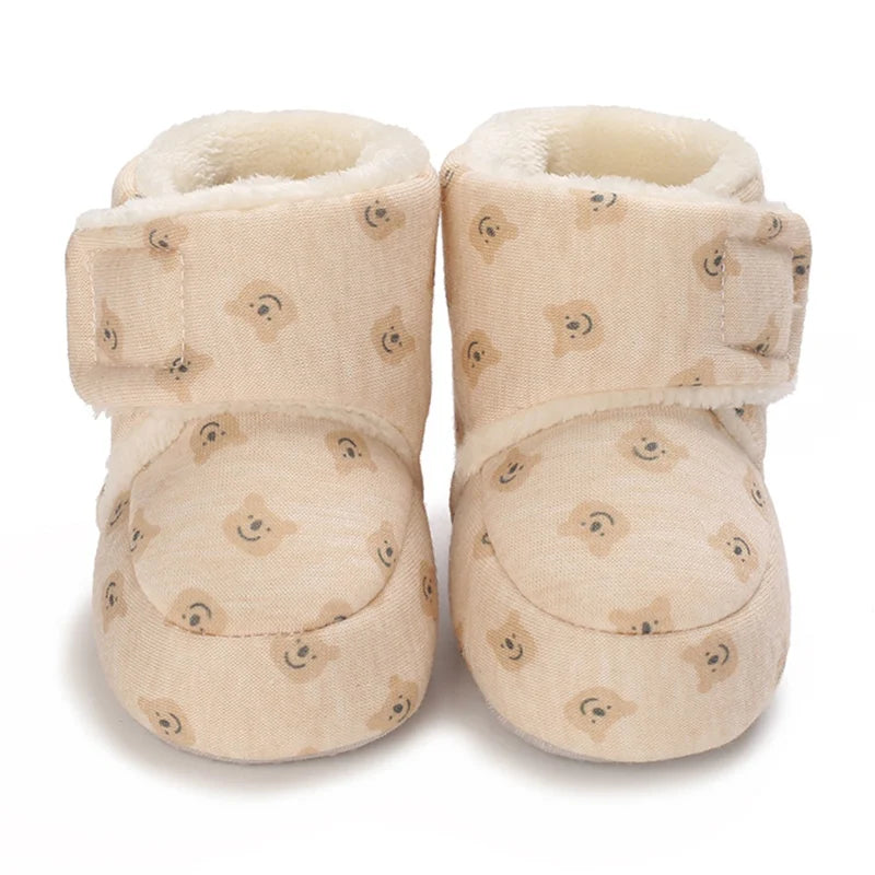 Winter Snow Baby Boots Cute Bear Warm Booties For Kids Soft Sole Infant Newborn Toddler Baby Girl Shoes