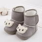 Baby Winter Snow Boots Cute Bear Warm Fluff Balls Indoor Soft Sole Infant Newborn Toddler Baby Shoes 0-18M