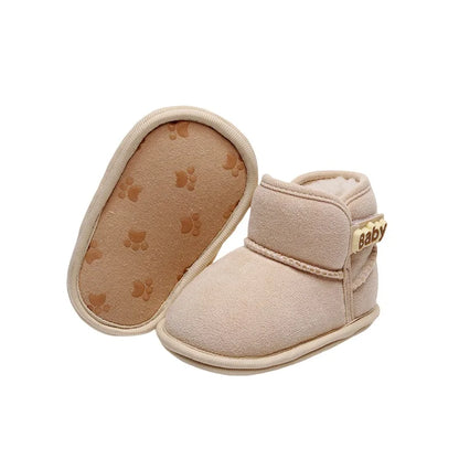 Suefunskry Baby Girls Boys Ankle Boots Non-slip Newborn Winter Snow Shoes Warm Flats Casual Walking Shoes for Toddler Infant