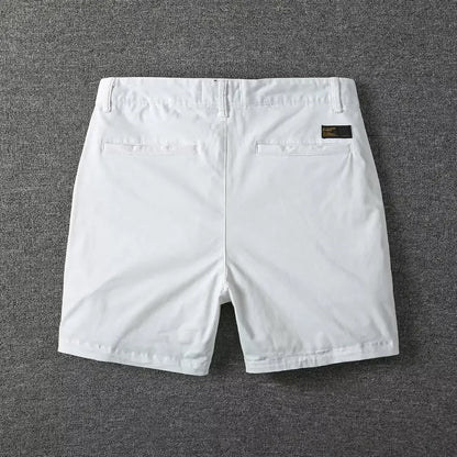 Men's Casual Cotton Shorts Summer Solid Color Slim Fit Loose Fit Thin Three-quarter Length Pants  Workwear
