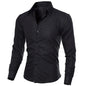 Fashion spring autumn Men Shirts New Arrivals Slim Fit Male Shirt Solid Long Sleeve British Style Office Cotton Men's Shirt
