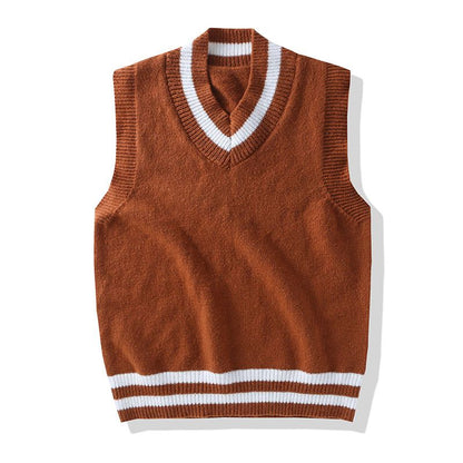Men Knit Sweater Vest ins sweater vest Korean fashion clothes