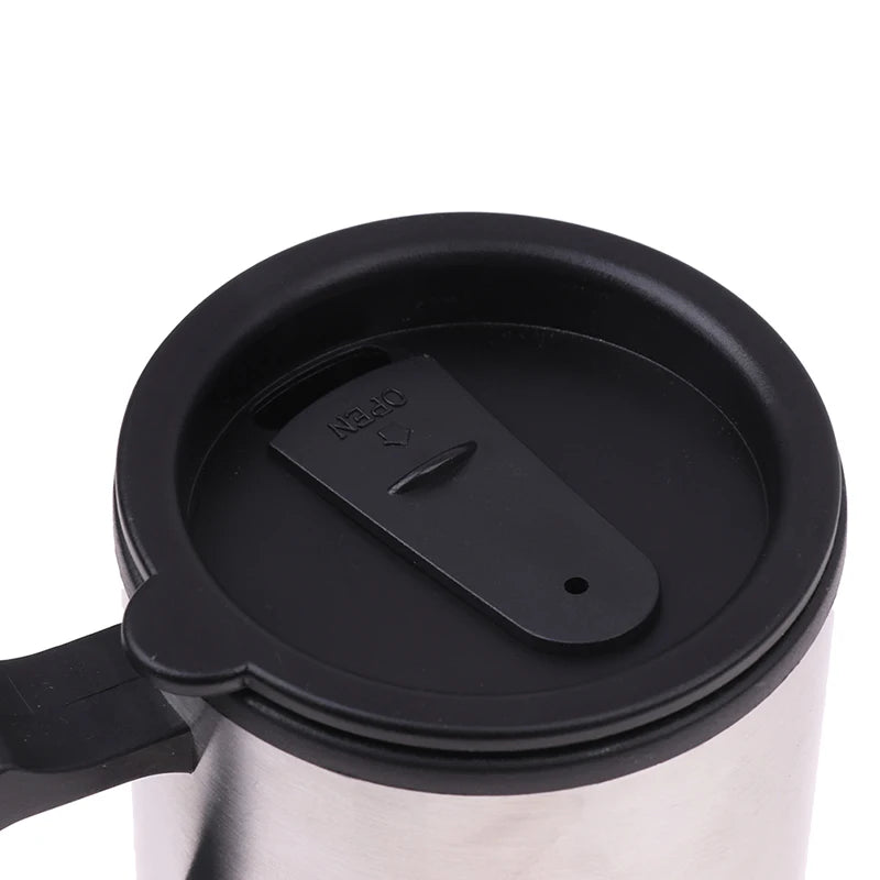 12V 450ml Stainless Steel Vehicle Heating Cup Electric Heating Car Kettle Coffee Heated Mug USB Heating Car Coffee Mug Cup