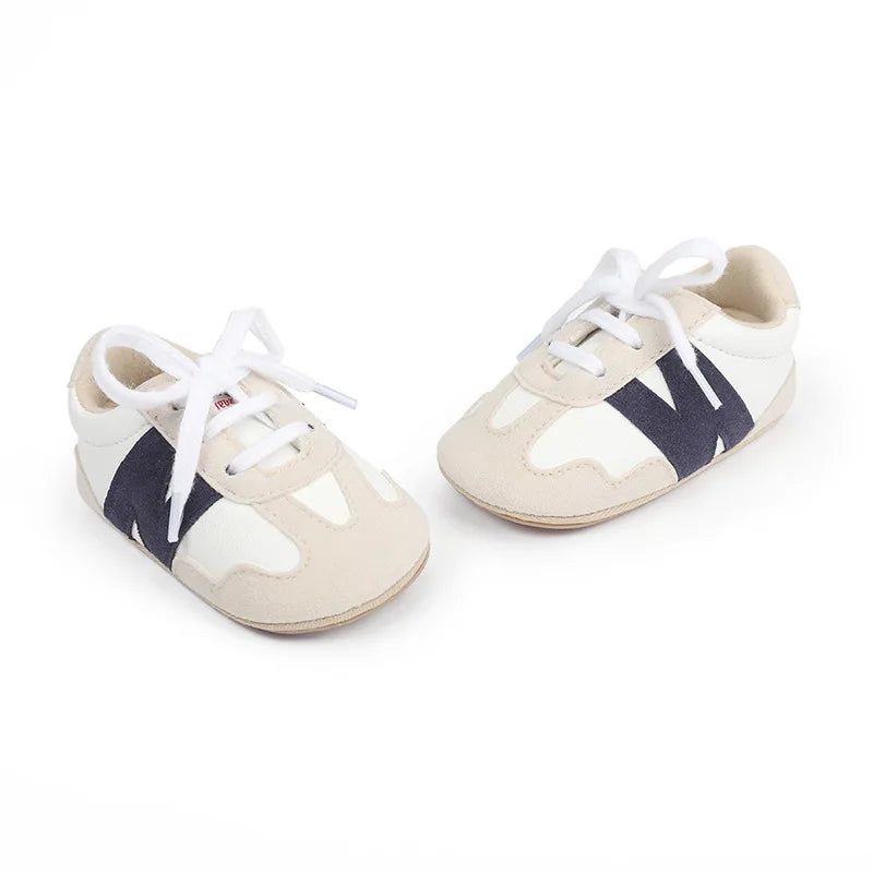 Newborn Baby Sneakers Letter Patchwork Baby Casual Shoes Anti-slip Hundred Toddler Baby Boys Girls Shoes 0-18 Months