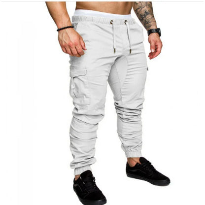 New Men's Casual Work Pants With Multiple Pockets Sports Jogger Pants