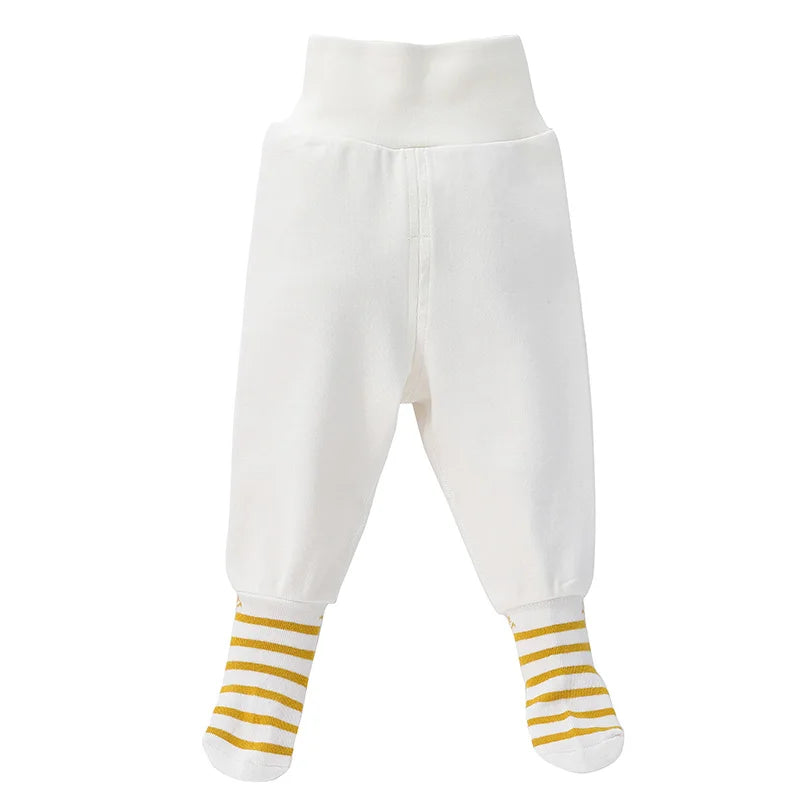 Baby footed pants newborn baby girl boy leggings long trousers  0-6-12months kid lycry cotton sleepwear trousers pyjamas pants