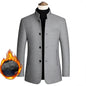 Men's Woolen Coat 2025 Autumn/Winter New Cotton Thickened Single Breasted Standing Collar Wool Blend Male Jacket