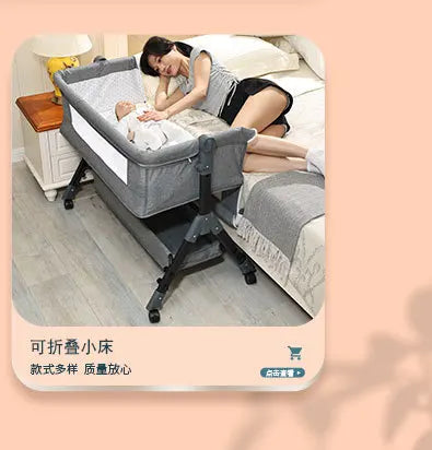 Baby Bed Crib Portable Bassinet Bedside Liftable Cradle Bed Playpen Newborn With Changing Table Storage Bag Mosquito Net