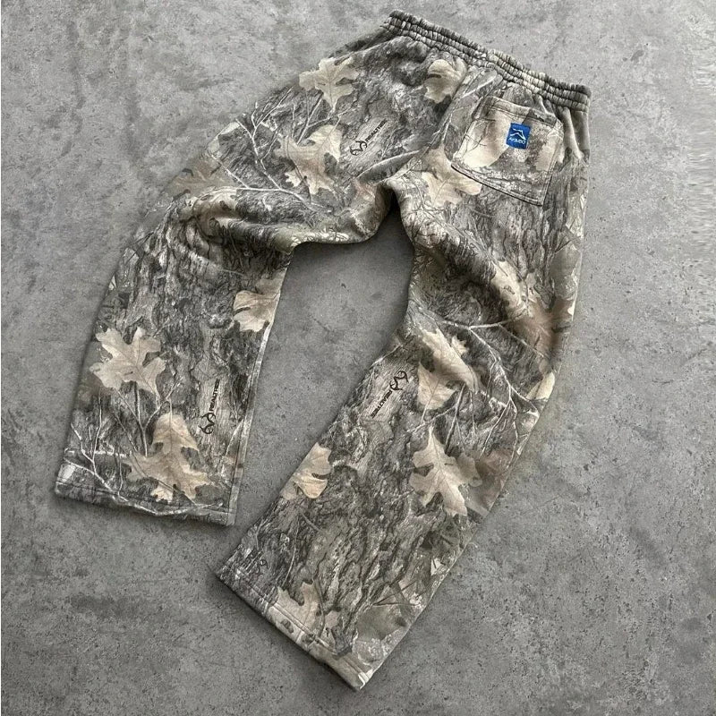 Y2K Streetwear Men Camouflage Pattern Printed High Street Hip Hop Sweat Pants Men Oversized Unisex Casual Camo Baggy Pants