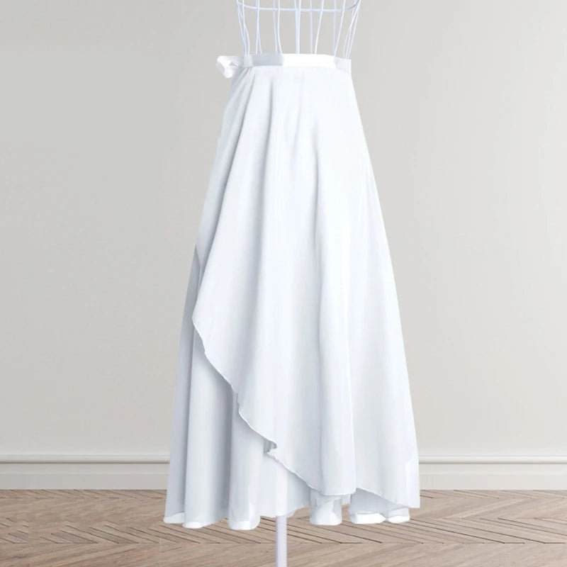 Women Wrap Dance Skirt Girls Long Dance Skirt Ballet Wrap Skirt Dance Skate Over Scarf Skirt Dancewear