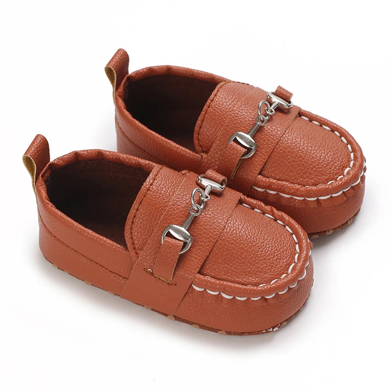 Newborn Baptist Shoes New Leather Gentleman Shoes Anti-slip Soft Bottom Indoor Baby Boys and Girls Casual Shoes Walking Shoes