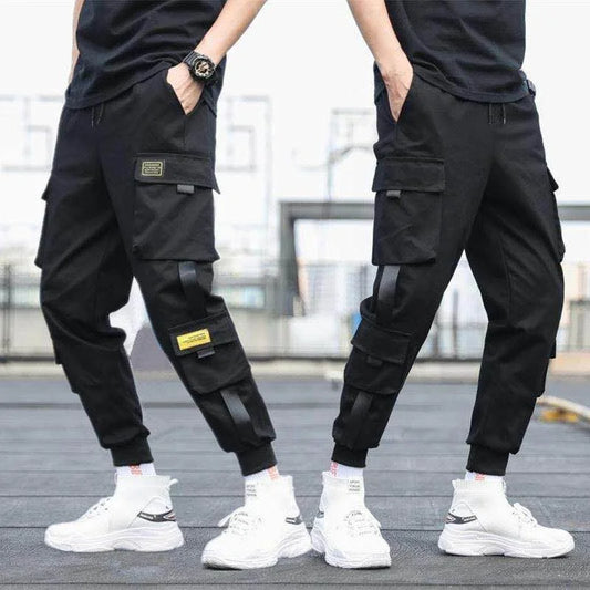 New Hip Hop Joggers Cargo Pants Men Harem Pants Multi-Pocket Ribbons Man Sweatpants Streetwear Casual Men's Pants