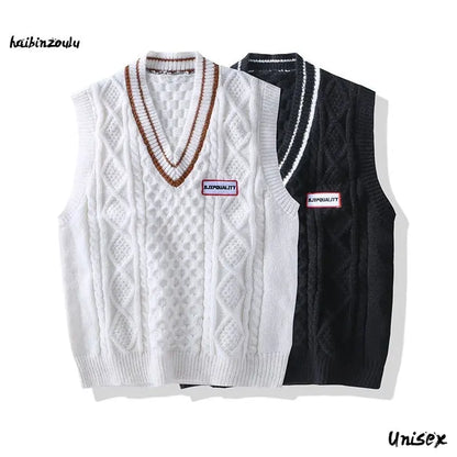 Men Knit Sweater Vest ins sweater vest Korean fashion clothes