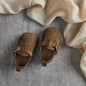0-18M Newborn Baby First Walking Shoes Soft Cow Suede Sole Rubber Non-slip Walking Shoes Newborn Boys Girls Casual Flats