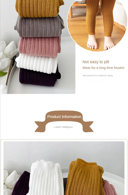 Spring Autumn Baby Pants Newborn Girls Leggings Soild Color Cotton Ribbed Pants Kids Children Leggings 0-6 Years for Girls Boys