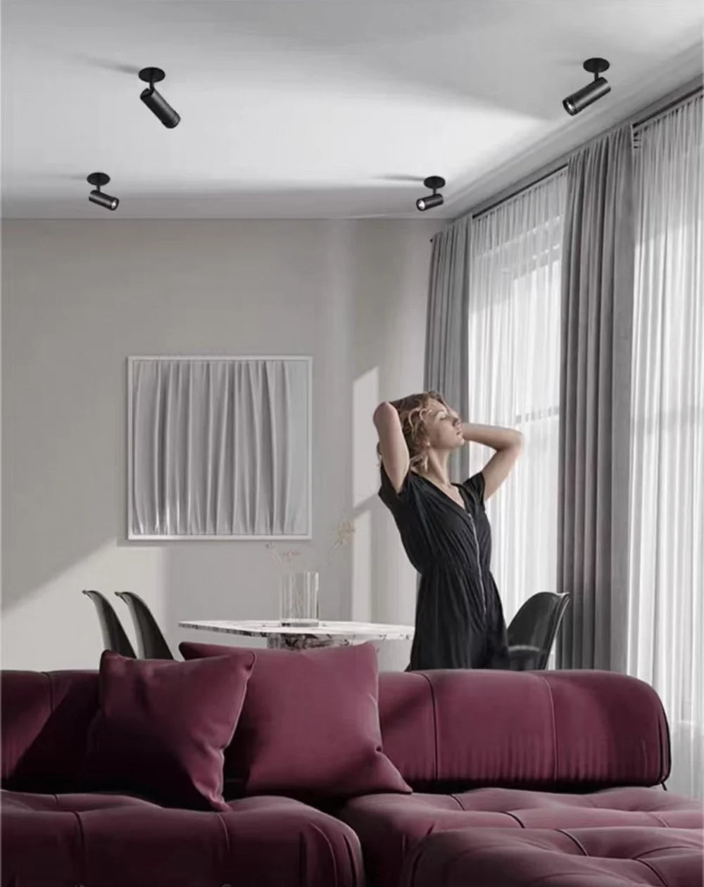 LED Focusing Exhibition Spotlight Shop Gallery Museum Adjustable Angle Wall Wash Light