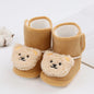 Winter Snow Baby Boots Cute Bear Warm Fluff Balls Indoor Soft Sole Infant Newborn Toddler Baby Shoes 0-18M