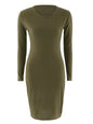 Sexy Elegant Dress Short and Long Sleeve Solid Color Midi Bodycon Dress Women Skinny Slim Pencil Dress Club Party Vestidos