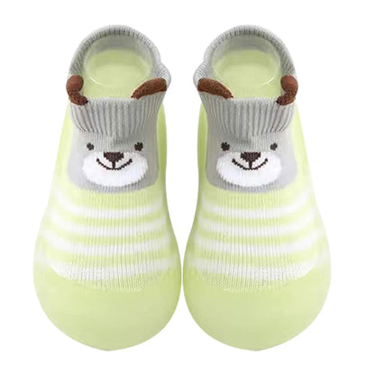 Cartoon Toddler Shoes Animal Pattern Non-slip Silicone Sole Baby Floor Socks Breathable Casual Cotton Baby Boys Girls Shoes