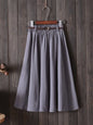 Midi Knee Length Summer Skirt Women With Belt  Fashion Korean Ladies High Waist Pleated A-line School Skirt Female