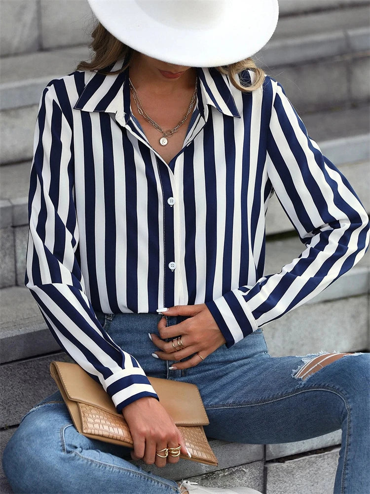 Fashion Luxury Women's Shirts French Texture Printing Women's Shirts Spring And Autumn Long-sleeved Women Business Office Shirts