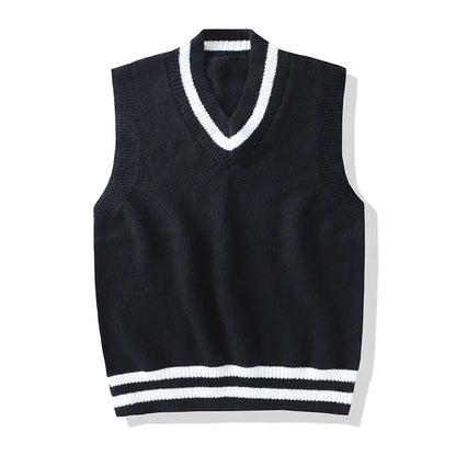 Men Knit Sweater Vest ins sweater vest Korean fashion clothes
