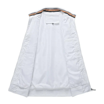 Camel - Men's premium embroidered zippered jacket, casual outdoor sports jacket, fashionable top, spring and autumn, high-quality