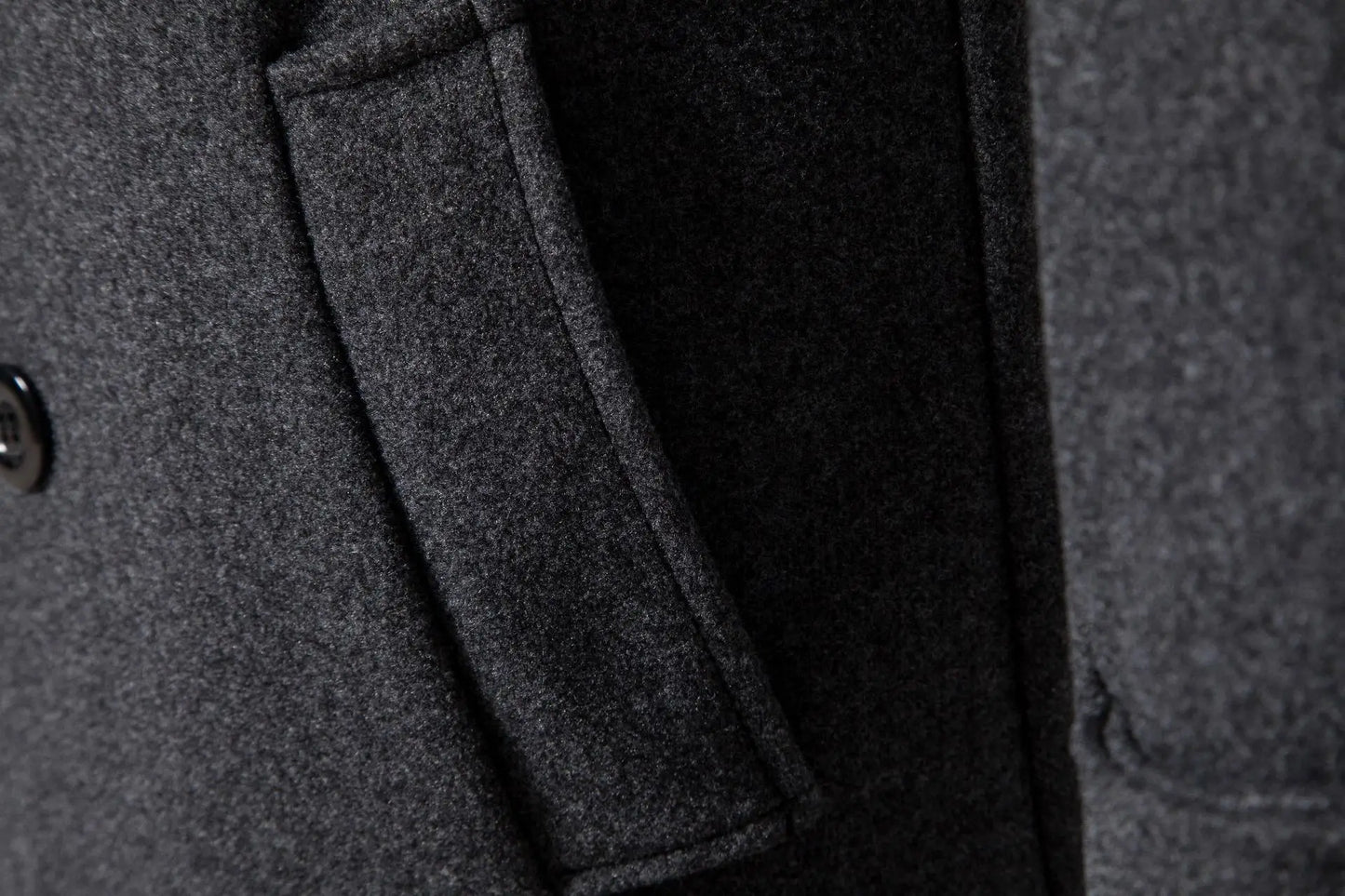 Men's Extra Long Woolen Black Coat Windbreaker Winter Warm Gentleman Coat Jackets Male Elegant Regular Fit Casual Daily Clothing