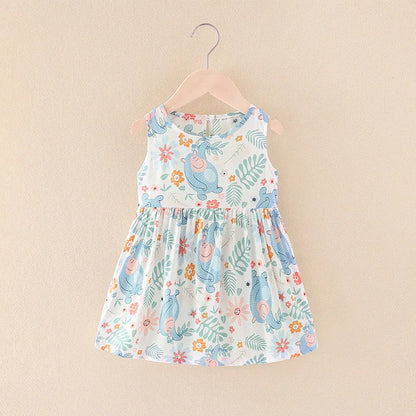 Baby Girls Clothes Summer Dress Flying Sleeve Newborn Infant Dresses Plaid Sleeveless Cotton Newborn Princess Dress Baby Girl