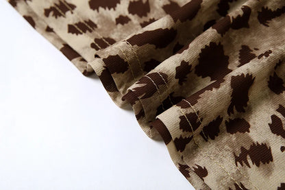 Vintage Leopard Print Chiffon Sexy Cami Dress Women V Neck Sleeveless Party Dress Fashion 2025 Summer Streetwear Dress