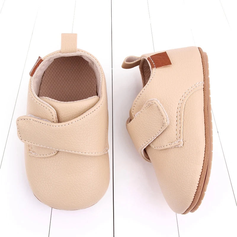 VISgogo Baby Shoes First Walkers PU Sneakers Soft Sole Cute Baby Casual Flats Infant Shoes for Newborn Girl Boys 0-18Months