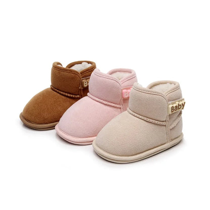 Suefunskry Baby Girls Boys Ankle Boots Non-slip Newborn Winter Snow Shoes Warm Flats Casual Walking Shoes for Toddler Infant