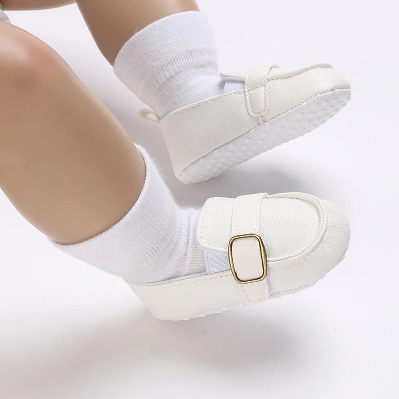 Newborn Baptist Shoes New Leather Gentleman Shoes Anti-slip Soft Bottom Indoor Baby Boys and Girls Casual Shoes Walking Shoes