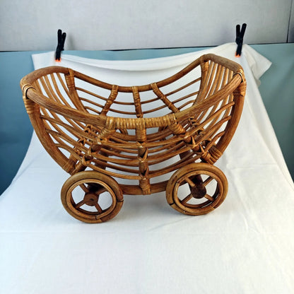 Original Baby Rattan Cart Basket Newborn Photography Props Trolley Baby Crib Newborn Photography Chair Stroller Prop Fontography