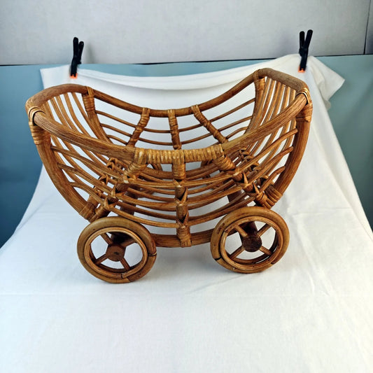 Original Baby Rattan Cart Basket Newborn Photography Props Trolley Baby Crib Newborn Photography Chair Stroller Prop Fontography