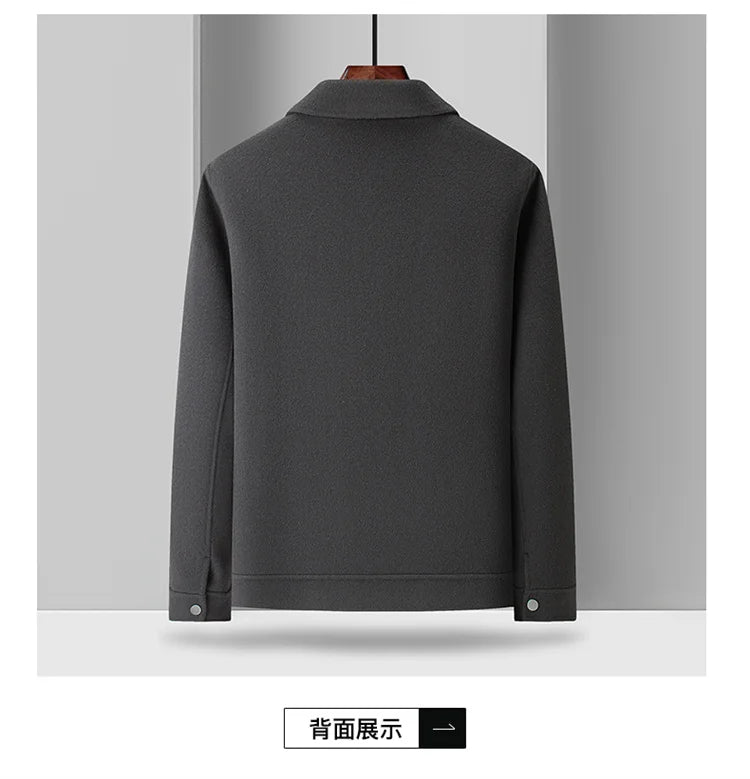 2025 Autumn/Winter New Double sided Woolen Coat High end Fabric Korean Edition Fashion Pure Handmade Woolen Coat Work Style