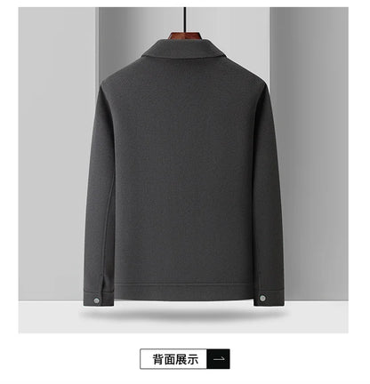 2025 Autumn/Winter New Double sided Woolen Coat High end Fabric Korean Edition Fashion Pure Handmade Woolen Coat Work Style