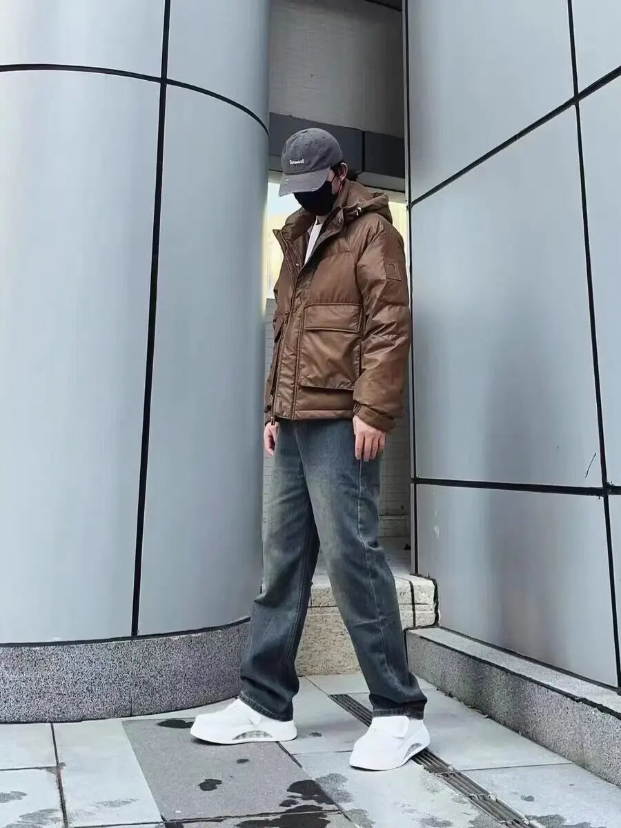 New Retro Washed Large Medium High Waist Men's Straight Blue Men's Trendy Denim Long Pants Men's Clothing Pantalon Homme Jean