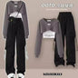 Spring and Autumn Set Women's 2025 Korean Loose Fashion Top Casual Work Pants Age Reducing Three Piece Set