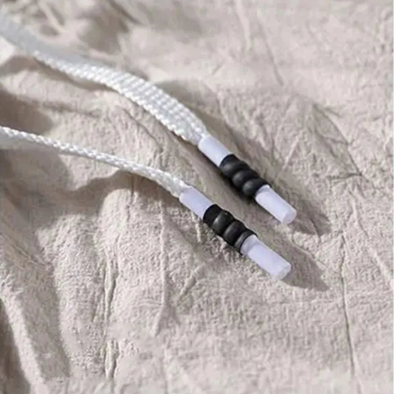 New Men's Cotton Linen Shorts Pants Male Summer Breathable Solid Color Linen Trousers Fitness Streetwear Loose Lace up Bottoms