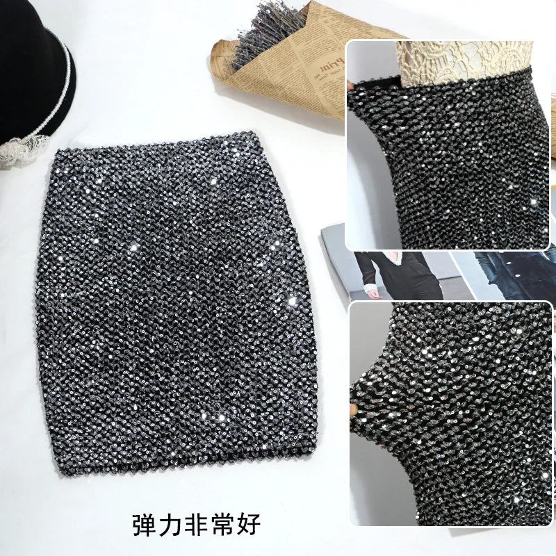 Sequin Skirt with sequins for women Summer style beach short Sequined Skirt Belly Dancer Costume  Sexy High Waist Sequins skirt