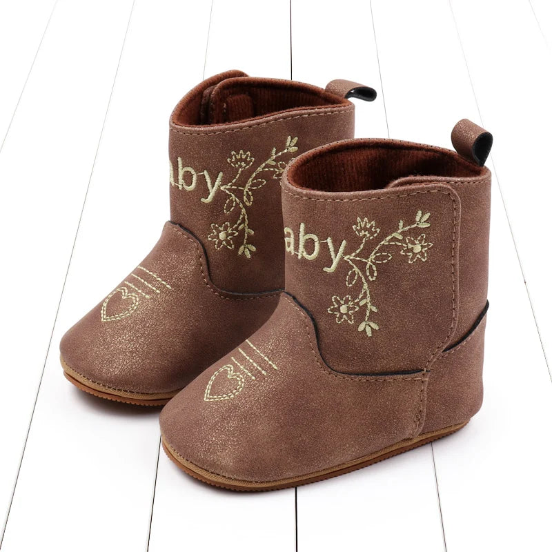 Baby Boots Made Of Soft PU and High-quality Cotton 2024 New Autumn and Winter Short Boots With Rubber Soles and Anti Slip Baby