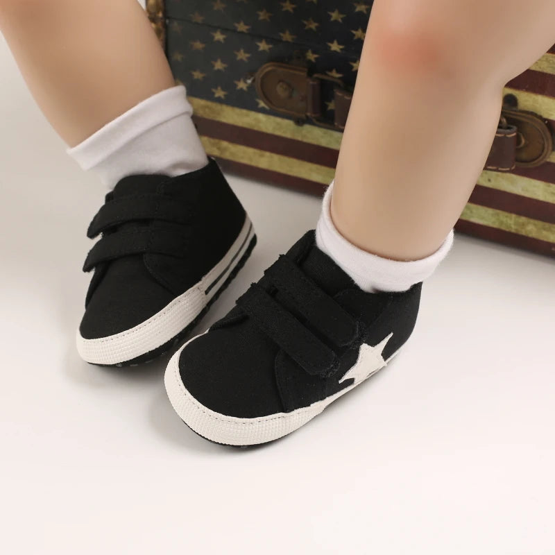 Hot Selling Baby Shoes Classic Soft Sole Shoes Newborn Casual Fashion Sports Shoes Infant Toddler  Solid Color Strips Crib Shoes