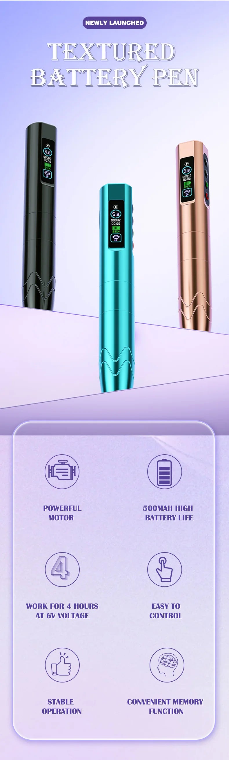 Ybeauty wireless battery embroidery machine set, integrated contact lens and eyebrow tattooing machine, cross-border source