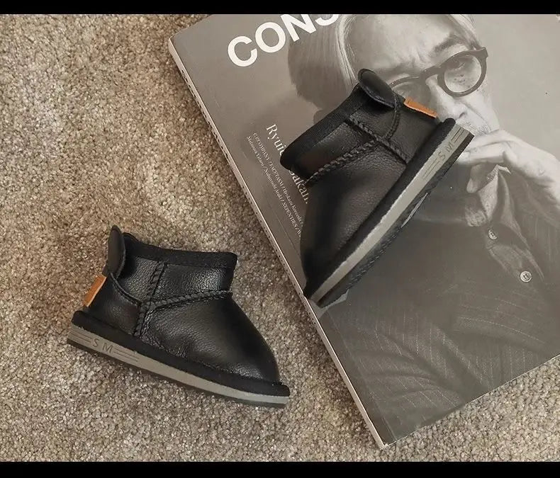 Children's Winter Snowy Boots Girls' Versatile Warm  Boys' Cotton Shoes Size 17-30